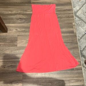 strapless sundress, hot pink.